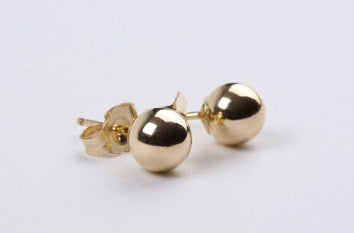 6mm Bead Earrings Gold